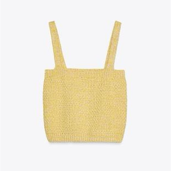 Zara Tops - Zara Yellow Knit Tank Top